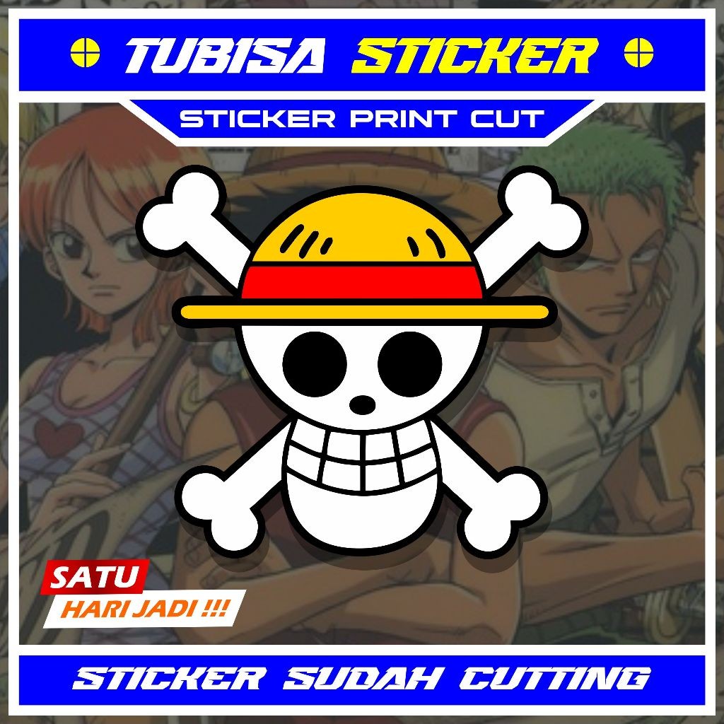 

Sticker Vinyl LOGO ONE PIECE Sudah Cutting(Print Cut) Tinggal Tempel | Sticker Logo One Piece