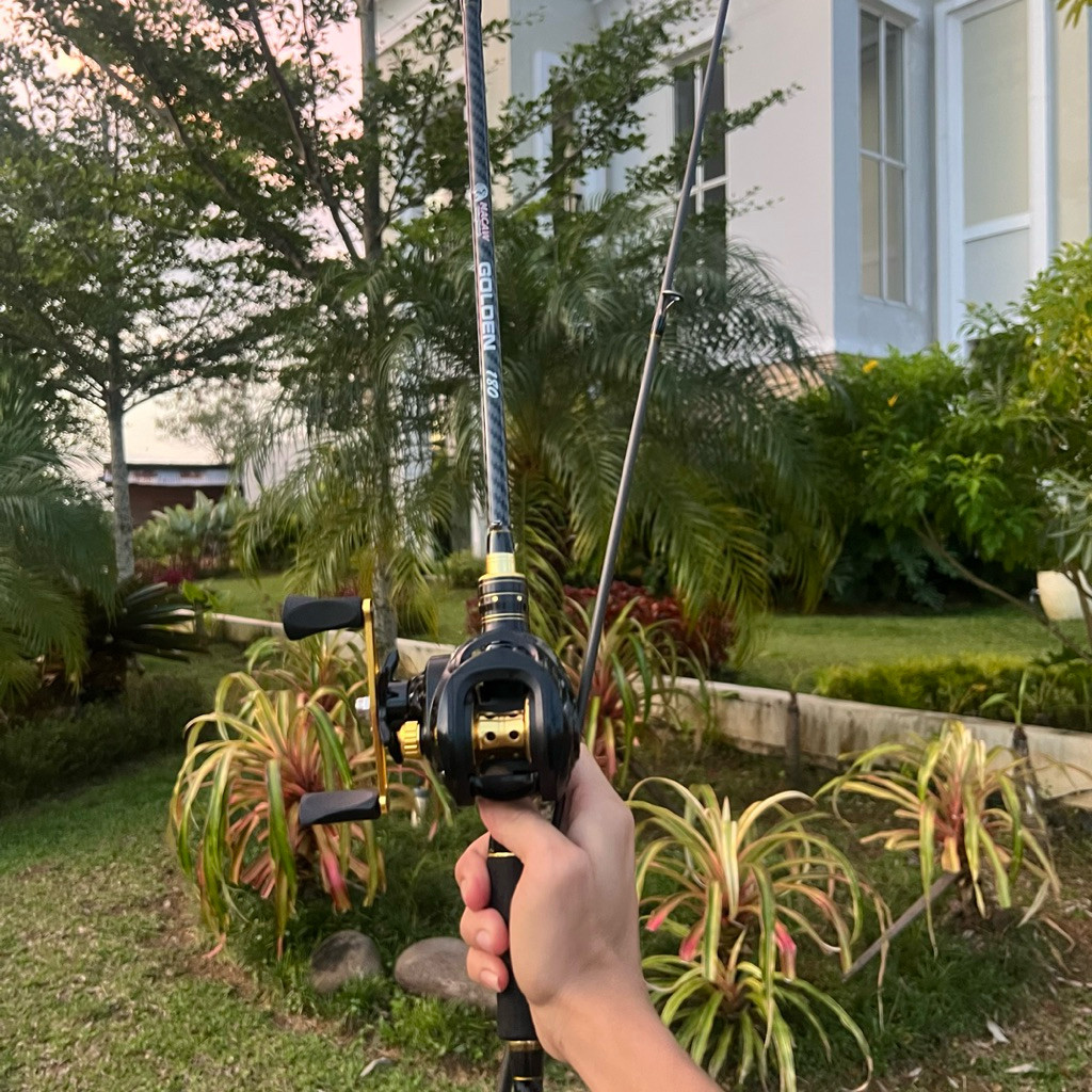 Set joran pancing BC Macaw Golden 180 dan reel BC Golden 18+1 ballbearing (v5)