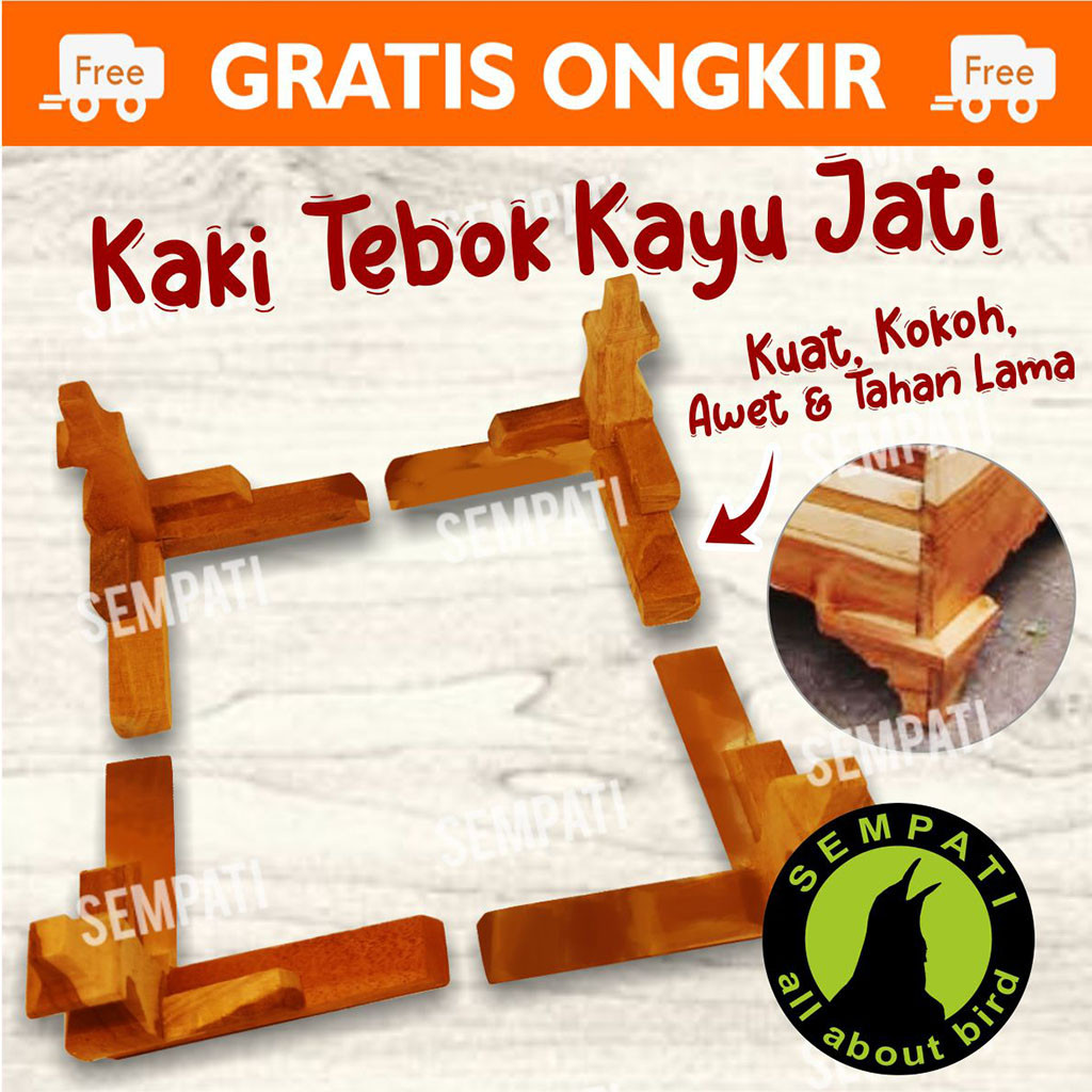 SEMPATI Kaki Sangkar Kandang Kosan Khosan Aurora Wijaya Bahan Kayu Jati Premium Kaki Sangkar Kotak B