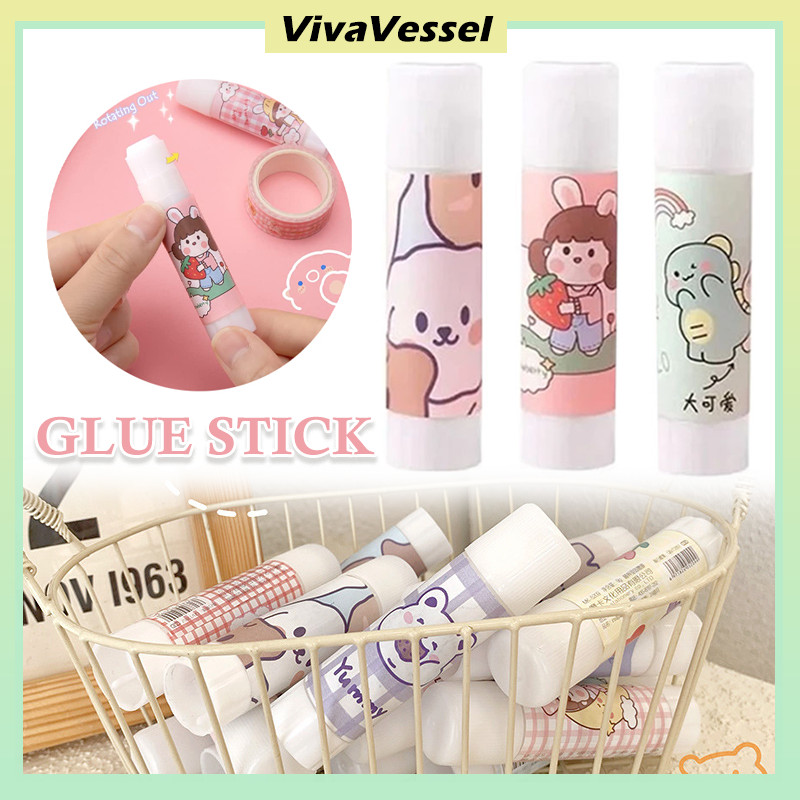 

5PCS SOLID GUM GLUE STICK KARTUN LUCU/ Lem Kertas Batang Anti Tumpah/Lem Kertas Stick
