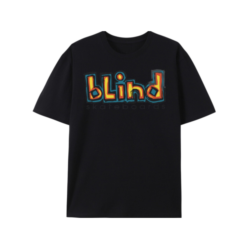 Kaos Pria BLIND Skate Retro - Kaos Oblong Hitam Kasual Motif Skateboard