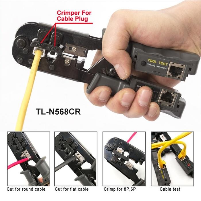 

Crimping Tools / Tang RJ45 + Kabel Lan Tester TL-N568CR