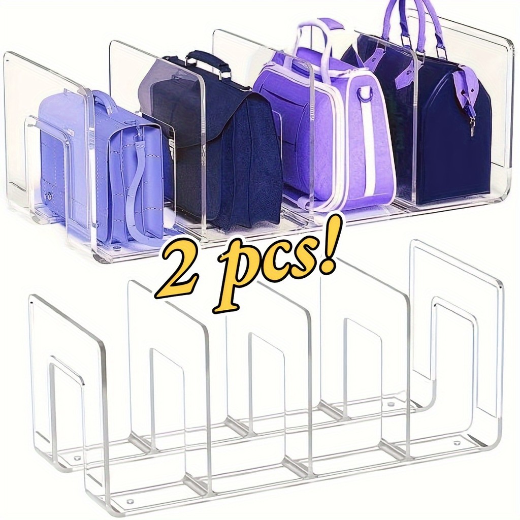 

2-piece acrylic handbag organizer - transparent wardrobe divider, large-capacity storage rack, other (accessories organizer)