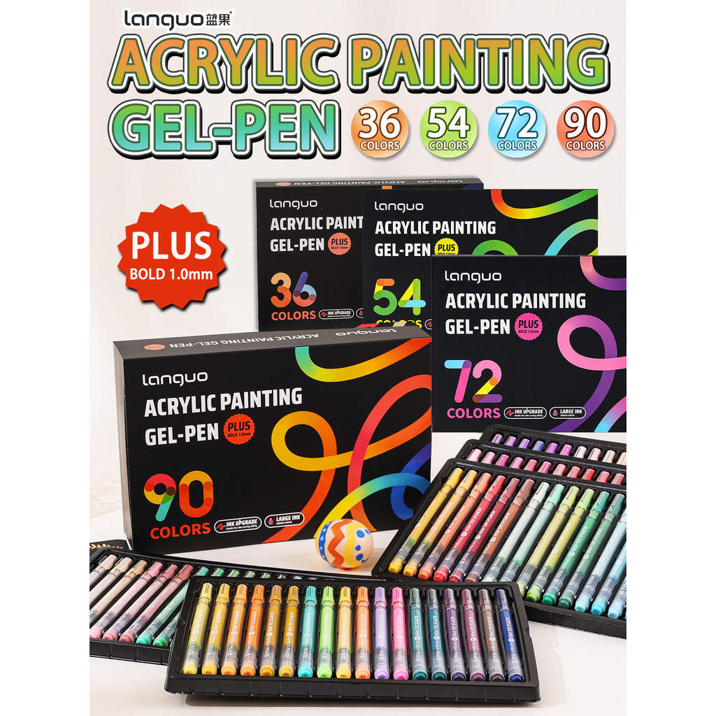 

Languo 90/72/54/36 Colors Acrylic Painting Gel Pen Set Multi-Color Student Handbook Pen Drawing Marker Pens Stationery ﻿P650