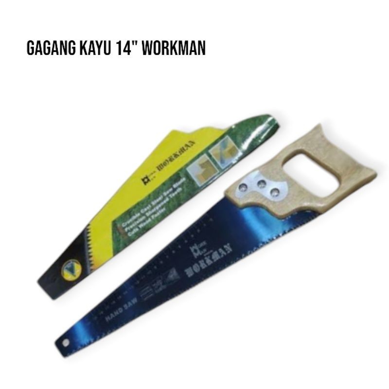 Gergaji Gagang Kayu Workman 14 in /Handsaw Gergaji Potong Serbaguna