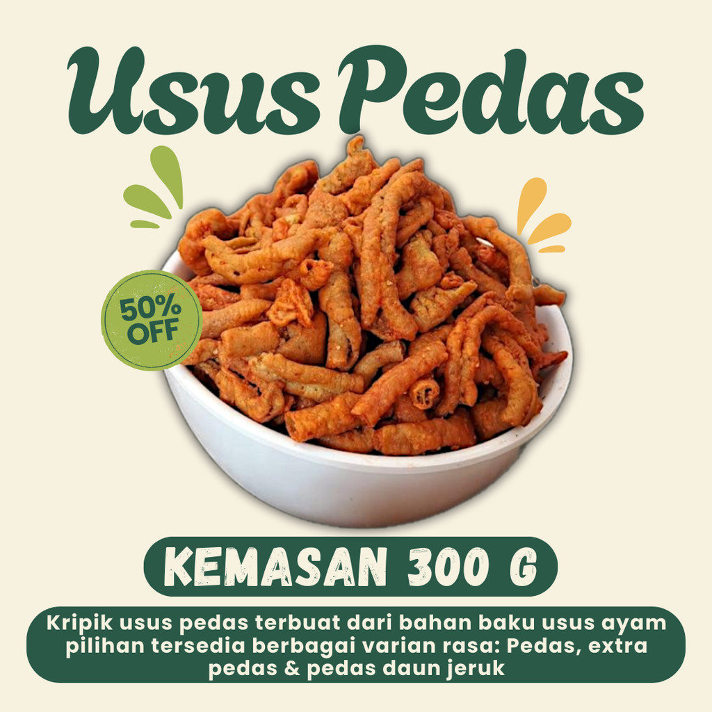

Keripik Usus Ayam Crispy - usus krispy renyah Pedas Daun Jeruk 300gr