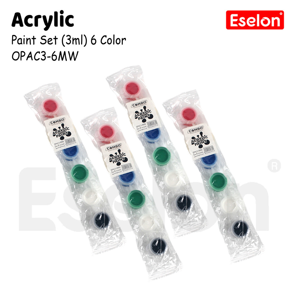 

2set Acrylic Colour Set 6 Warna - Cat Akrilik Kanvas Lukis Canvas Paint Acrylic Color 3ml
