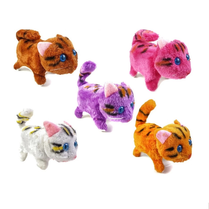 Mainan Anak Boneka Kucing Lucu Bisa Berjalan & Bersuara Meong