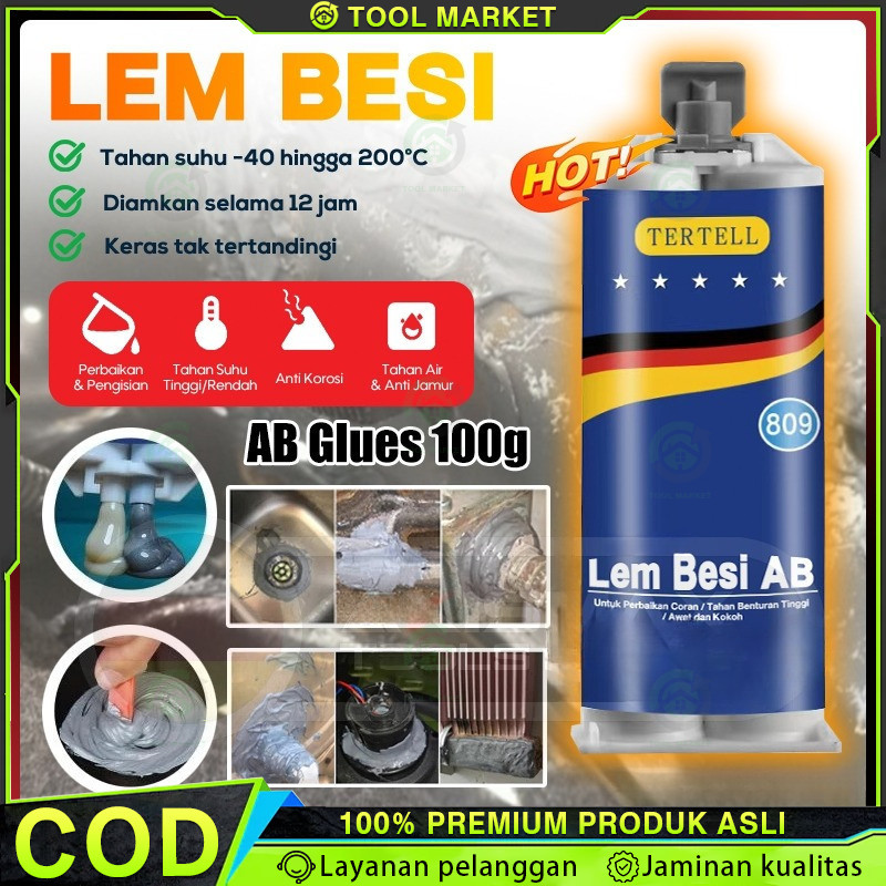 CODLem AB Besi Super Kuat Tahan Panas Kafuter Lem Perekat Super Untuk Reparasi Mobil /Rumah (Lem Bes