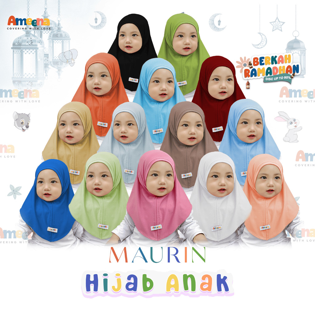 BISA COD Hijab Bayi 0 6 12 Bulan Jilbab Anak 1 tahun Maurin Bahan Jersey - Kerudung Anak Instan Prem
