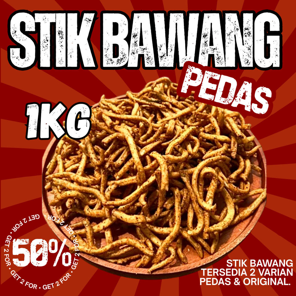 Stik Bawang Pedas 250gram Stik Bawang renyah  gurih