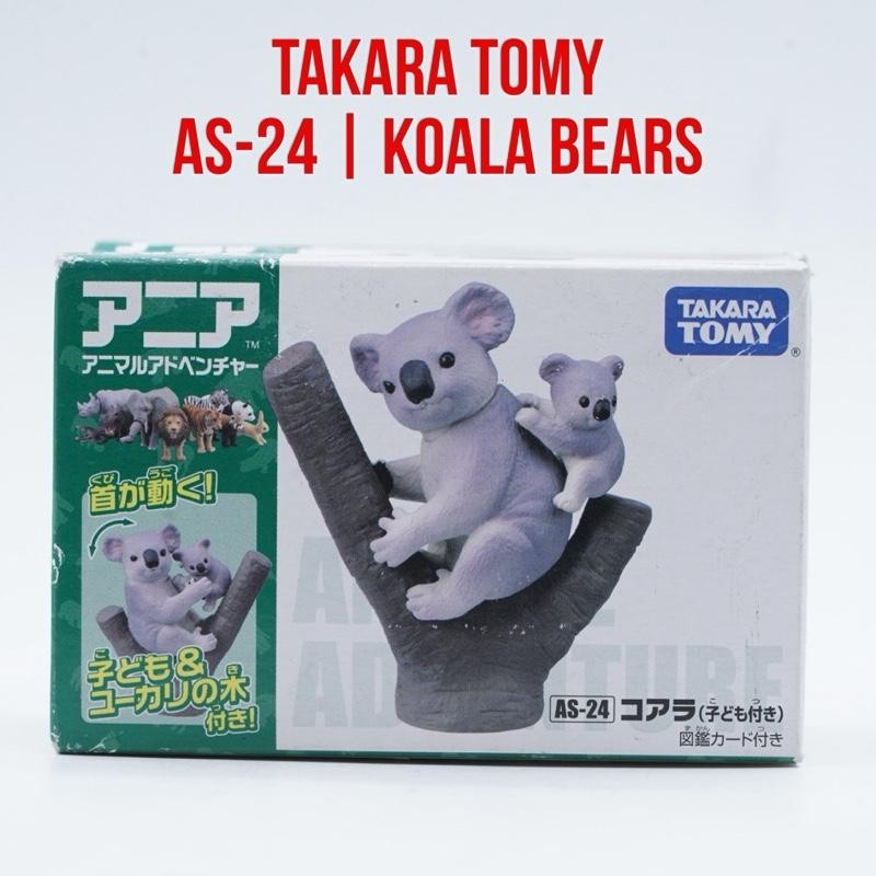 Takara Tomy Ania AS-24 AS24 Koala Bears Bear Beruang Koala Phascolarctos cinereus Mainan Binatang Mi