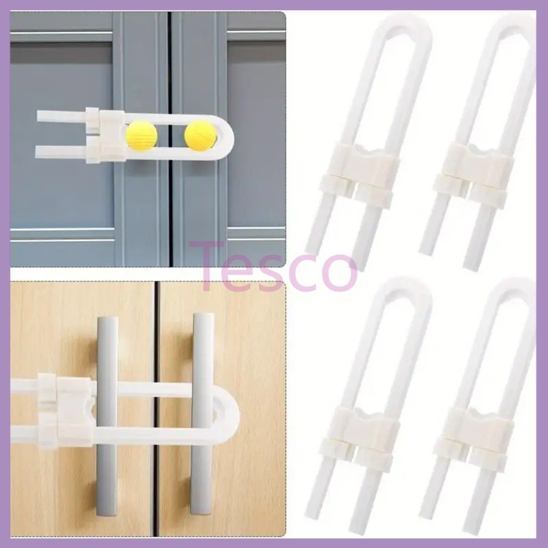 Kunci pengaman anak bentuk U/Kunci pengaman anak plastik/Kunci lemari bentuk U/Gembok plastik untuk 