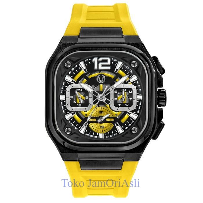 Promo Original Jam Tangan Pria Christ Verra CV 109068G-36 BLK/YLW Black Yellow Garansi Resmi 2 Tahun