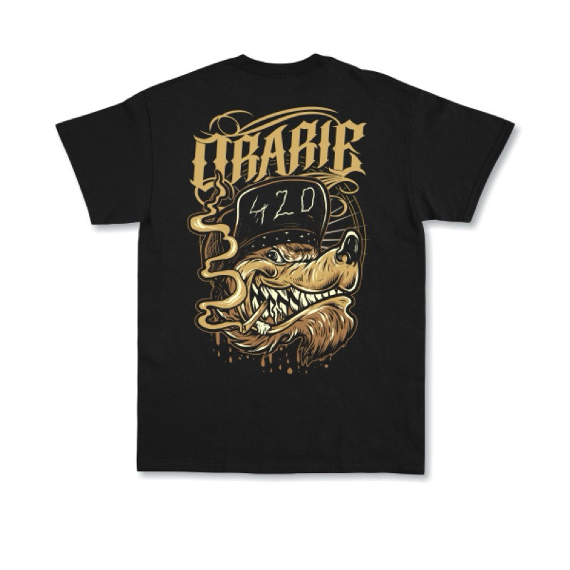 Orarie T Shirt Wolf Hitam Kaos Katun Combed 24S