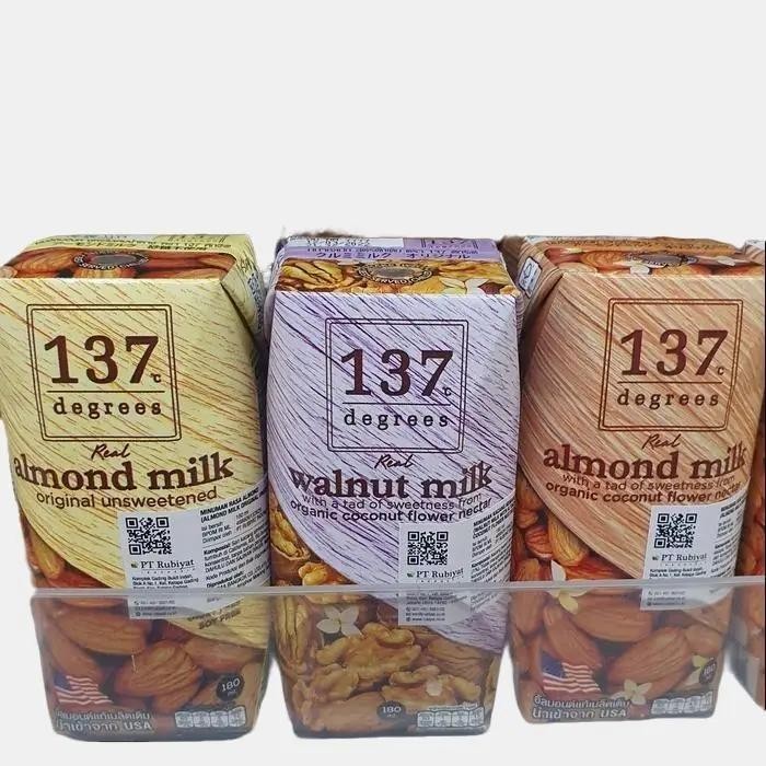137 Degrees Plant Based Milk Import 180ml Varian Almond / Almond Unsweetened / Walnut / Pistachio / 