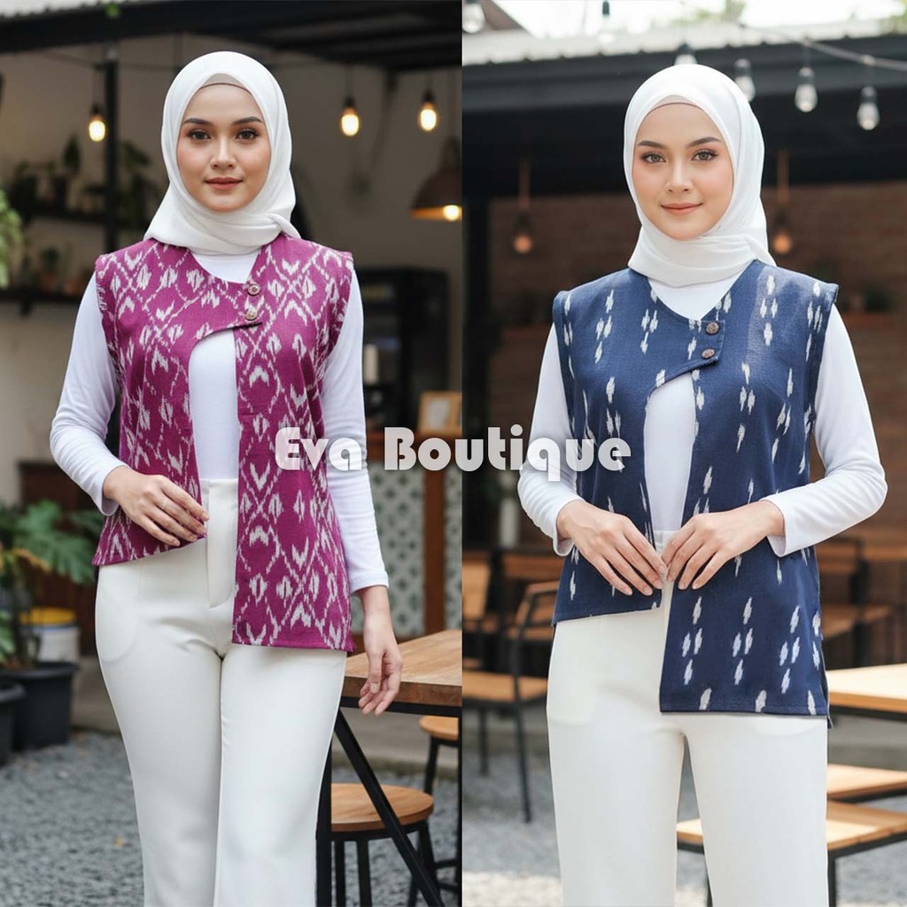 EVA BOUTIQUE - Gamila Vest Outer Tenun Rompi Minimalis