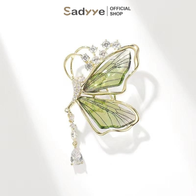 Sa Butterfly Brooch High-end Temperament Tassel Metal Exquisite Pin