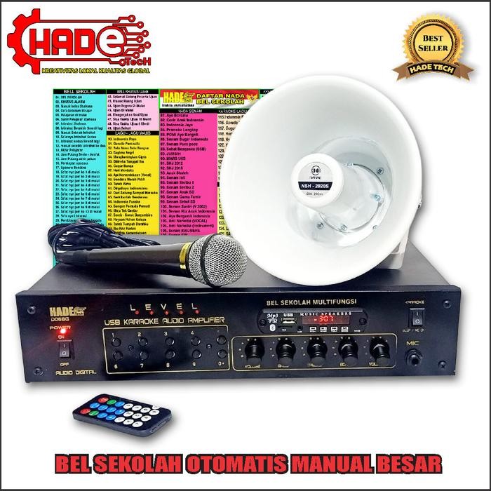 PROMO  Bel Sekolah Manual 260Nada 150w 1 speaker lengkap Bell Usb