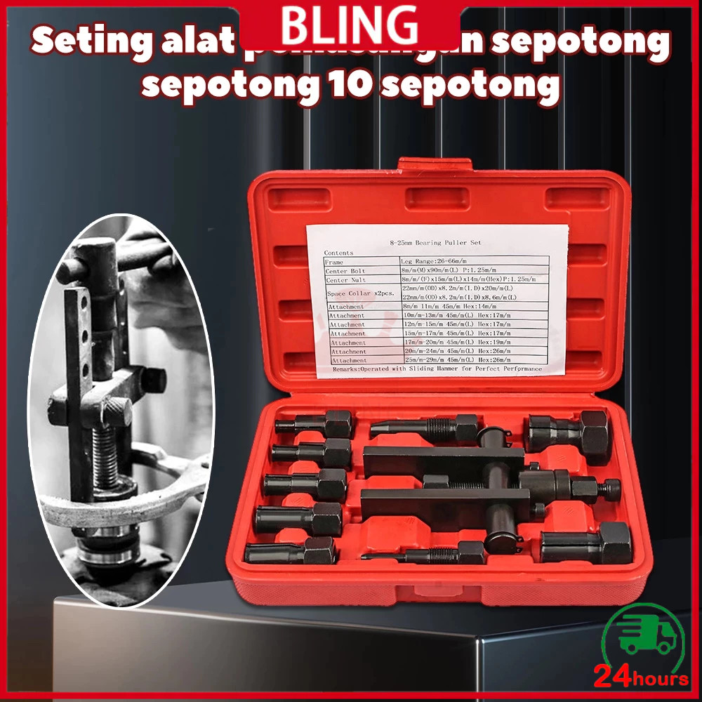 10pcs Tracker bearing Puller Set Treker Pencabut Bearing Set Treker Cabut Bearing Dalam Treker Pembu
