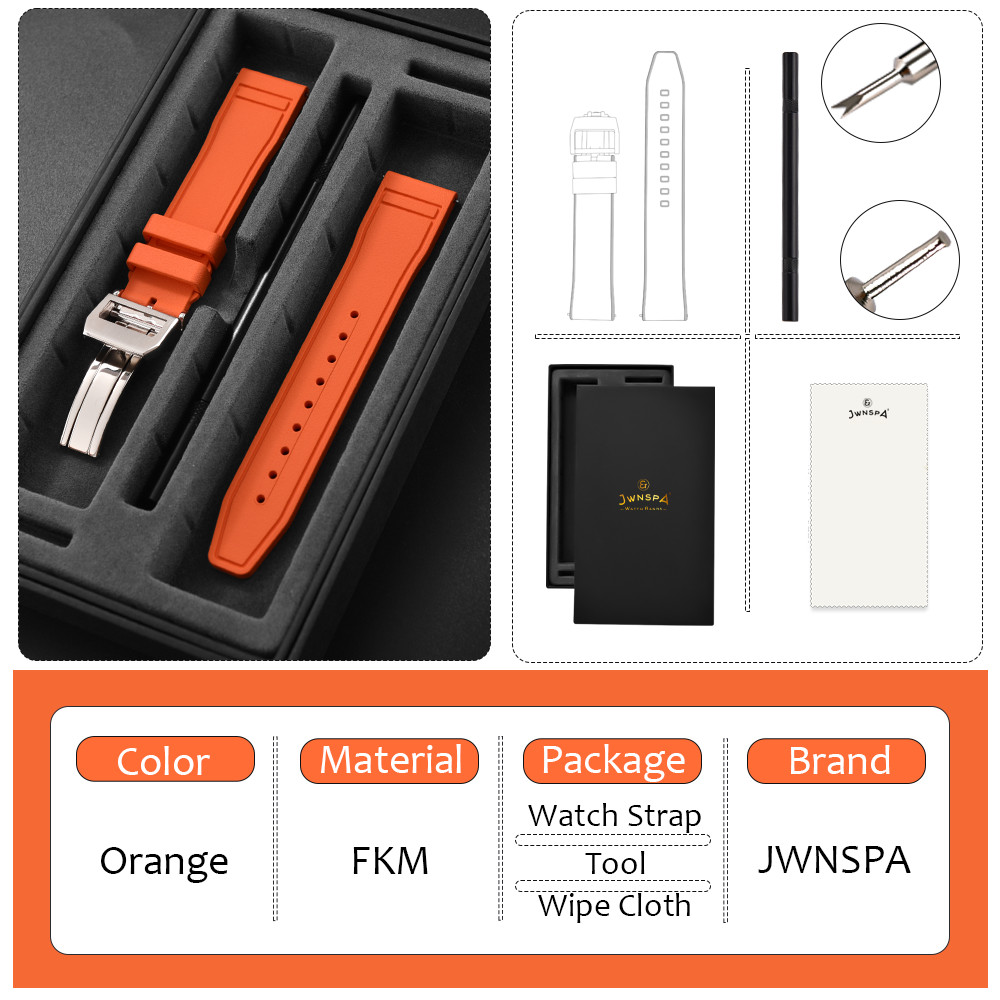 JWNSPA FKM Fluoro Rubber Strap For IWC Big Pilot Mark Portugieser TOP GUN Men Quick Release Sport Wa