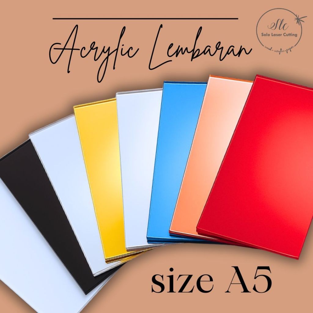 AKRILIK LEMBARAN UKURAN A5 (14CM X 21CM) | AKRILIK POLOS AKRILIK MIRROR GOLD AKRILIK PUTIH SUSU