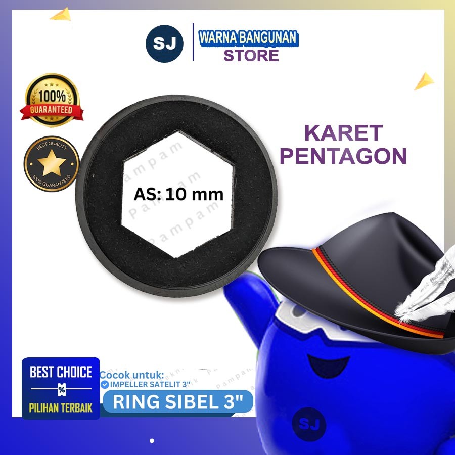 RING IMPELLER SATELIT 3 INCH - Karet pentagon kipas submersible 3"