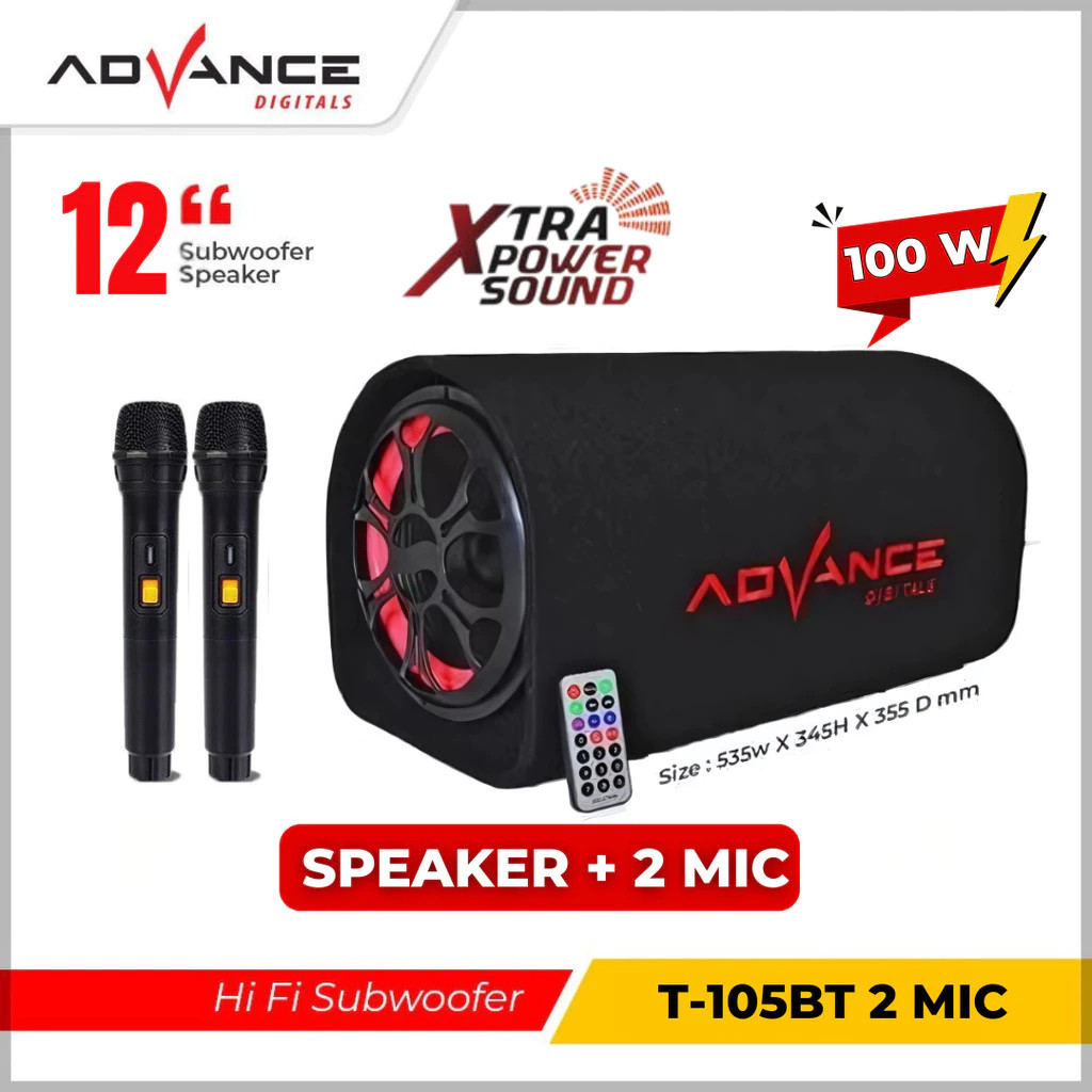 CASEORY 【COD】Advance 12 inch Speaker Bluetooth Karaoke Portable Multimedia Audio Mobil Speaker Mobil