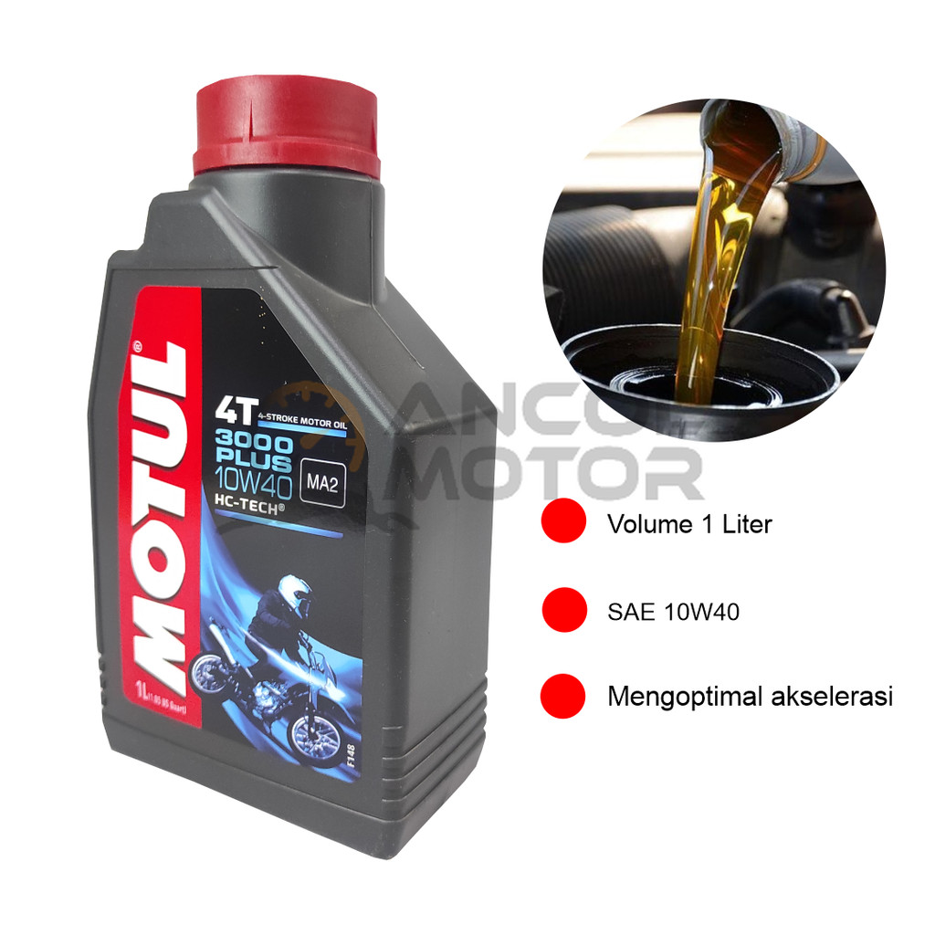 Motul 3000 Plus Oli Motor Bebek 1L sae 15w50 atau 20w50 Byson Satria Fu MX Thunder