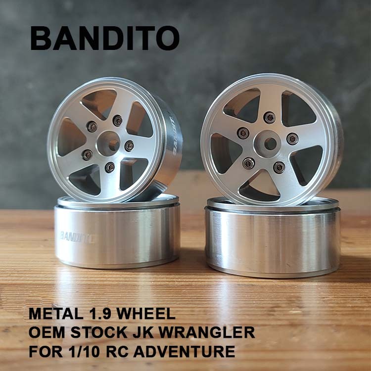 Bandito Velg Beadlock Alloy V21 1.9 JK Wrangler OEM Stock SCX10 4PCS