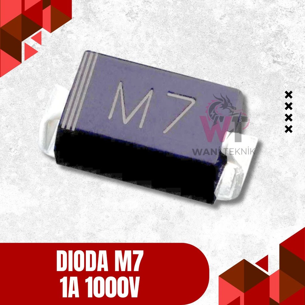 M7 SMD Diode | Penyearah Arus AC ke DC 1A 1000V