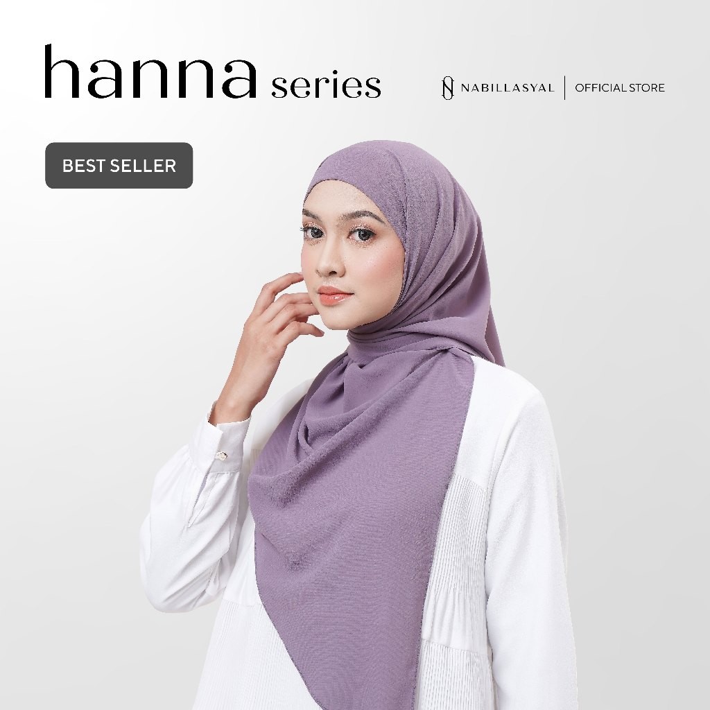 BIGMAXS Nabillasyal | Hijab Segiempat Inner 2 in 1 | Hijab Semi-Instant | Ceruti | Hanna Series