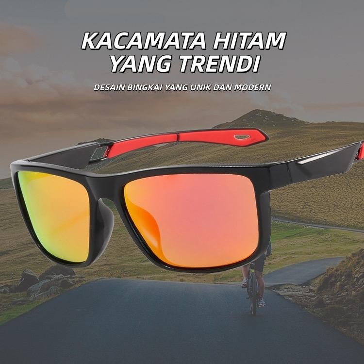 【COD】Kacamata Hitam Anti UV+ Mengemudi Kacamata Memancing Kacamata Pria Sunglasses UV Kaca mataHitam