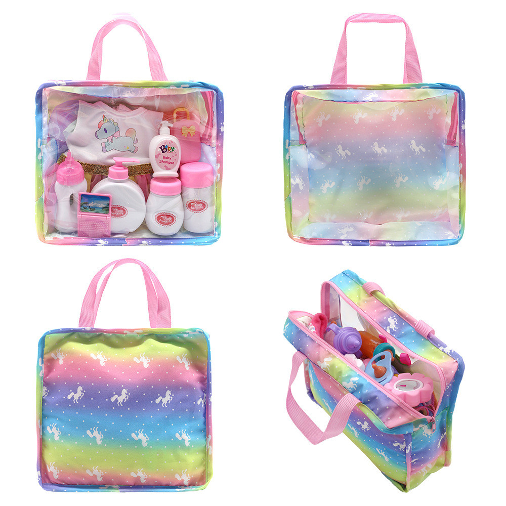 43cm Doll Handbag Baby Born Doll Rainbow Bag Nendoroid Transparent Storage Bag Baby  Gift Doll Acces