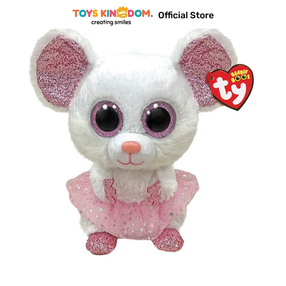 Toys Kingdom Ty Beanie Boos Boneka Hewan Nina Mouse Medium Ty95321 Toys Kids Toy Boneka Kain Karakte