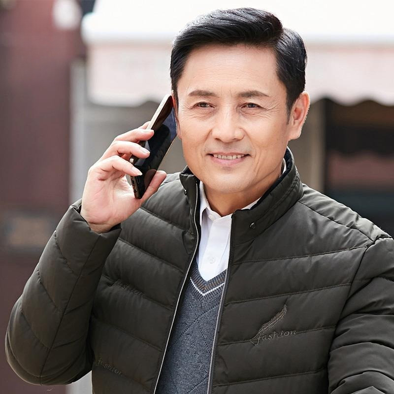 Setengah Baya dan Orang Tua Wig Pria Rambut Asli Wig Rambut Pendek Ayah Wig Pria Tampan Rambut Asli 