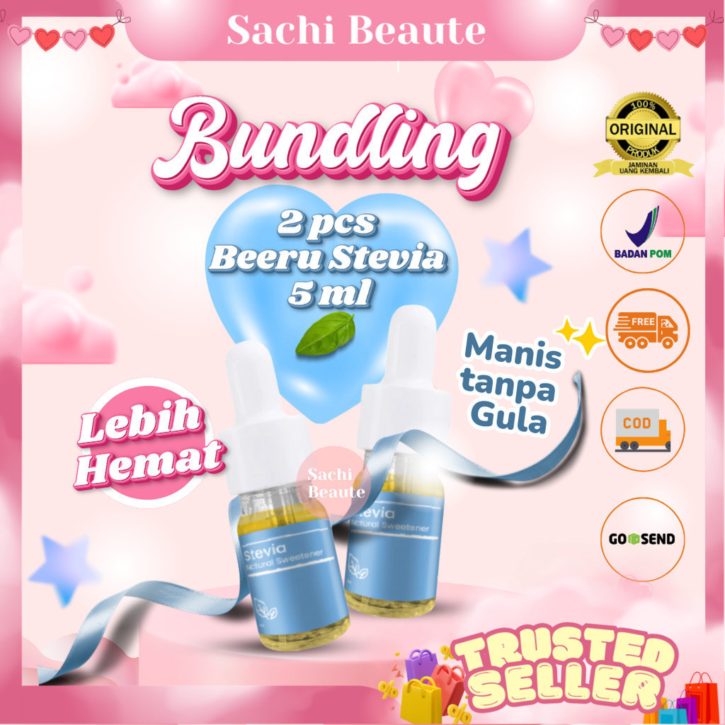 Beeru Stevia Natural Sweetener - Bundling 2 pcs Beeru Stevia 5ml