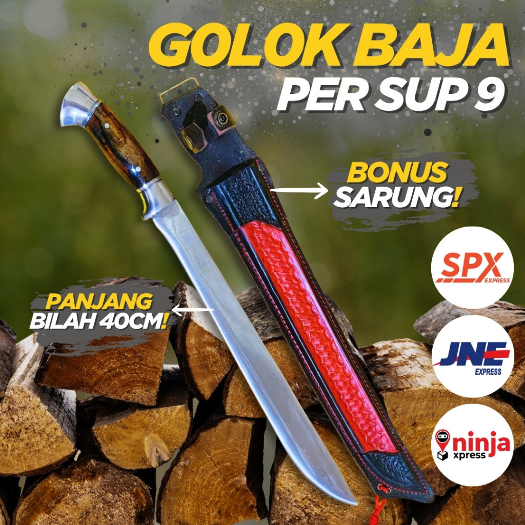 RAJANYA PERKAKAS SI JAGO Sarung Kulit Pisau Camping & Peralatan Survival Bahan Baja Per SUP9