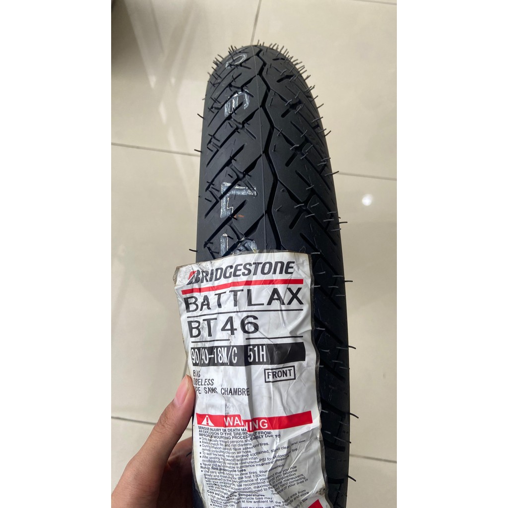 (TAHUN 2025)  BAN LUAR MOTOR BATTLAX B46 F UKURAN 90/90-18 RING 18 TUBELESS| NINJA R15 HONDA CBR VIX