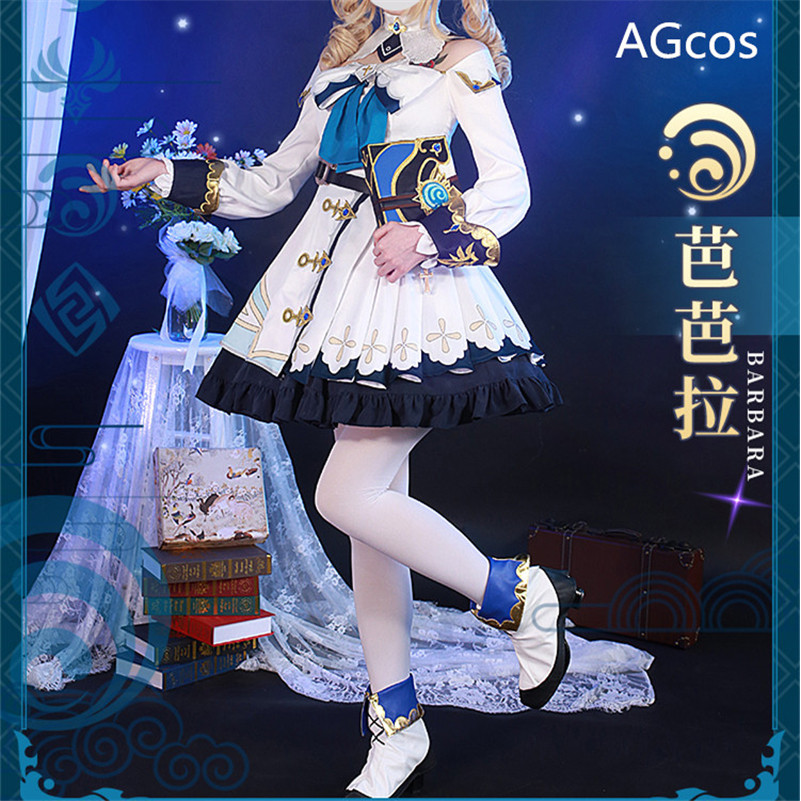 Genshin Impact Barbara Gunnhildr Cosplay Costume Woman Christmas Lolita Dress Barbara Cosplay Outfit