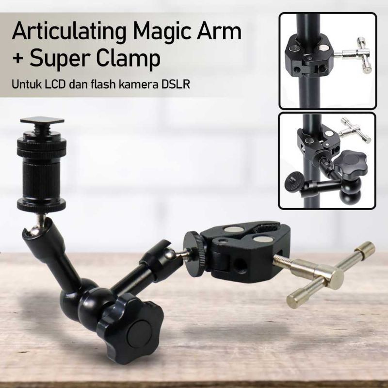 Welcome to Campcare Andoer Articulating Magic Arm + Super Clamp DLSR LCD Flash