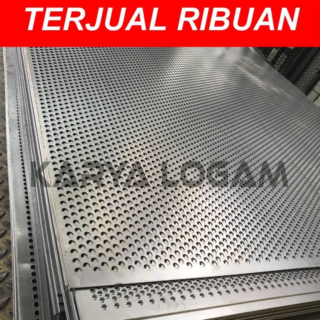 COZYNEST Plat Lubang Besi / Perforated 0.8mm X 1 M X 2 M Dia. Lubang 1 - 12 Mm