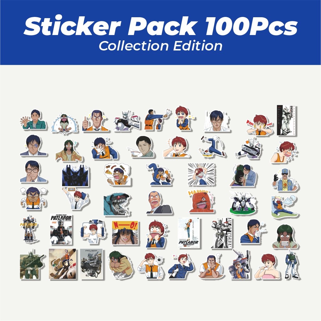 Hot Stiker Patlabor Robot Anime Lucu Anti Air Stikers Berperekat Waterproof Sticker Decal Buat Motor