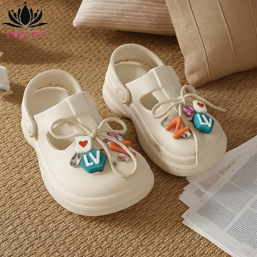 Sandal Jepit INGVIVI Wanita Wedges Perempuan Cantik dan Elegan Terbaru Wedges