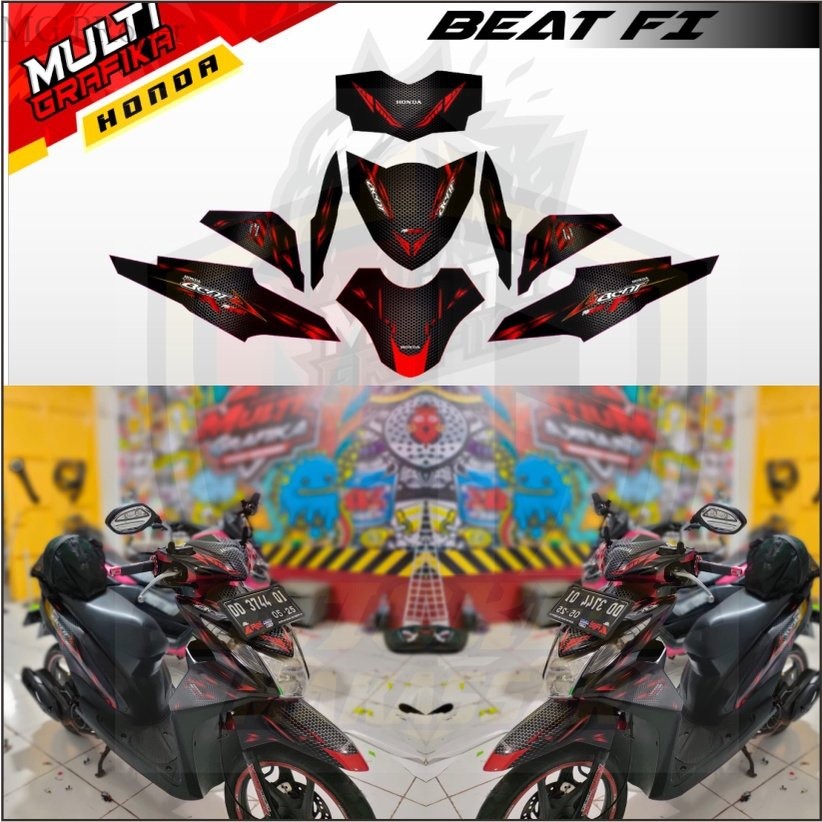 Striping Decal Stiker BEAT F1  Stikker Variasi Aksesoris  Steriping Seteriping motor Honda BEAT F1 B