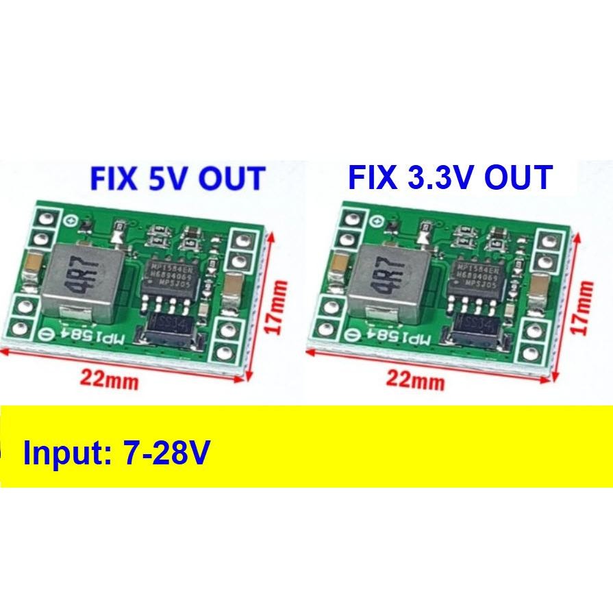 MP1584 SMALL FIXED OUTPUT STEP DOWN DC 3A 7V-28V TO 5V MODULE