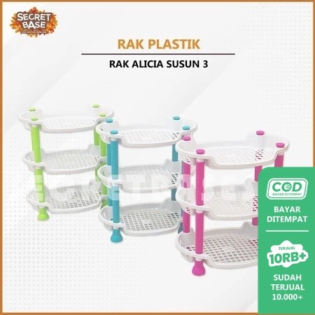 RAK TINGKAT BULAT ALICIA 3 SUSUN - Rak Mini / Rak Bumbu / Rak Kosmetik /Rak Plastik