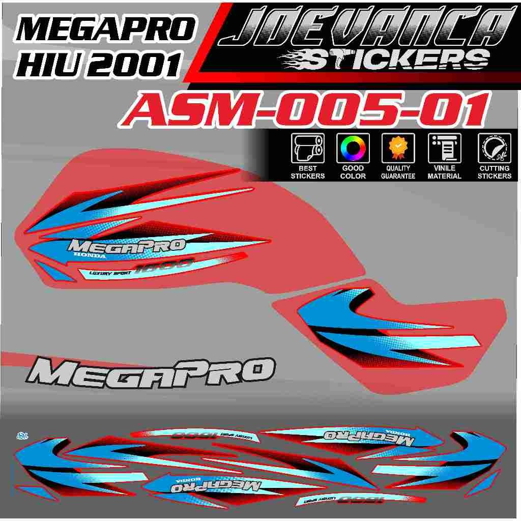 Striping Stiker Motor Honda MEGAPRO HIU 2001 ASM-005