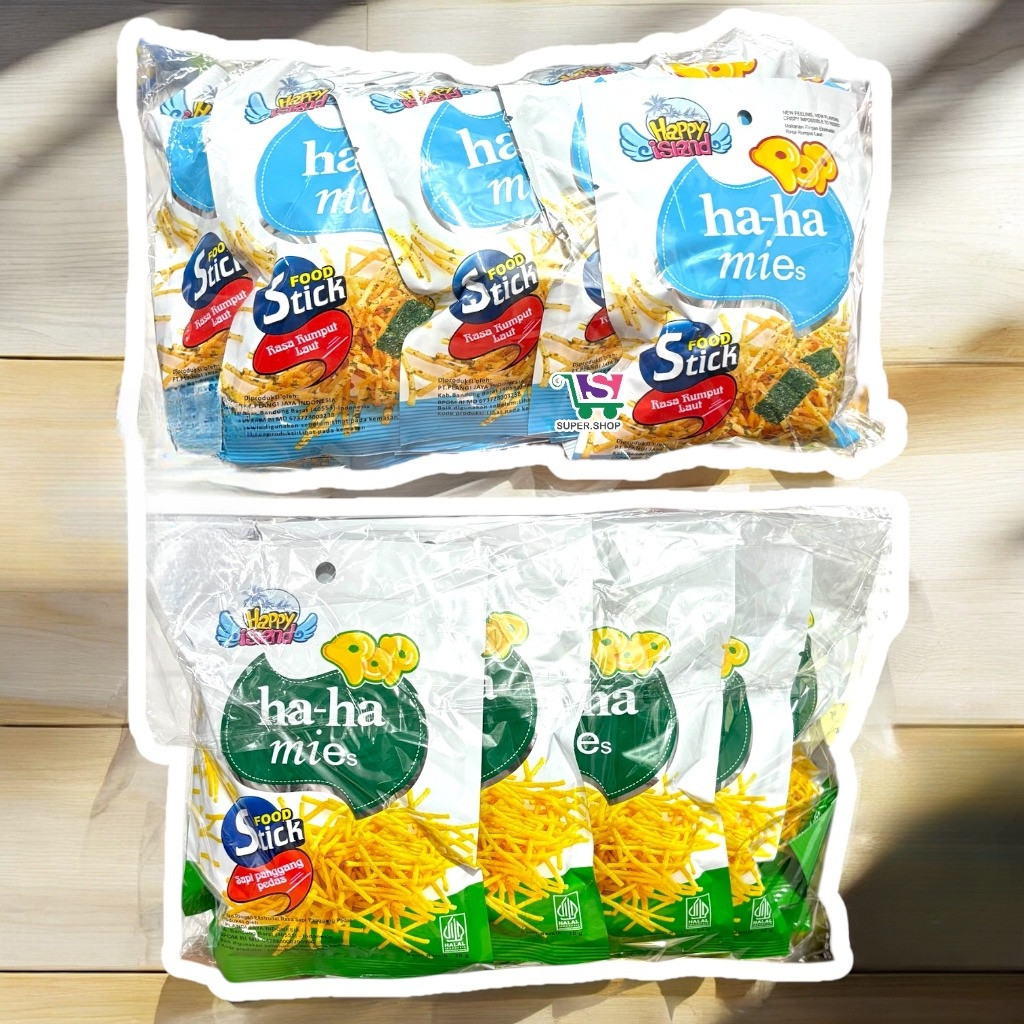 Snack Ha Ha Mi / Mies Stick Sapi Panggang Pedas / Rumput Laut Pack (Isi 10 Pcs)