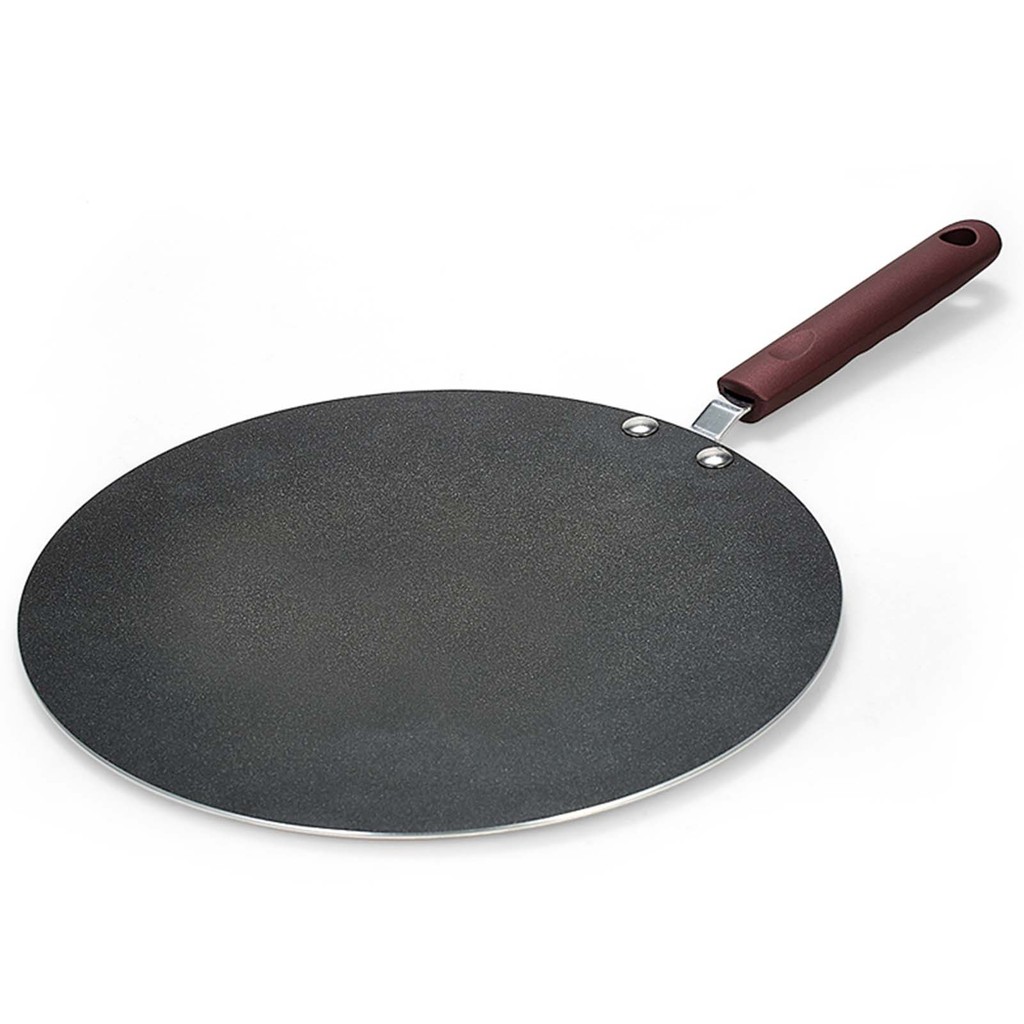 Pancake Pan Aluminum Alloy Crepe Maker Flat Pan Griddle Pan with Spreader & Spatula Crepe Maker Grid